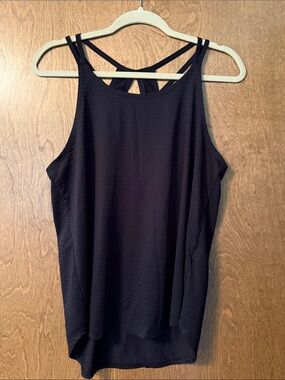 Avia Black Double-Strap Round Neck Tank